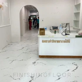 ภาพการติดตั้งกระเบื้องยางลายหินอ่อน