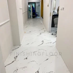 ภาพการติดตั้งกระเบื้องยางลายหินอ่อน